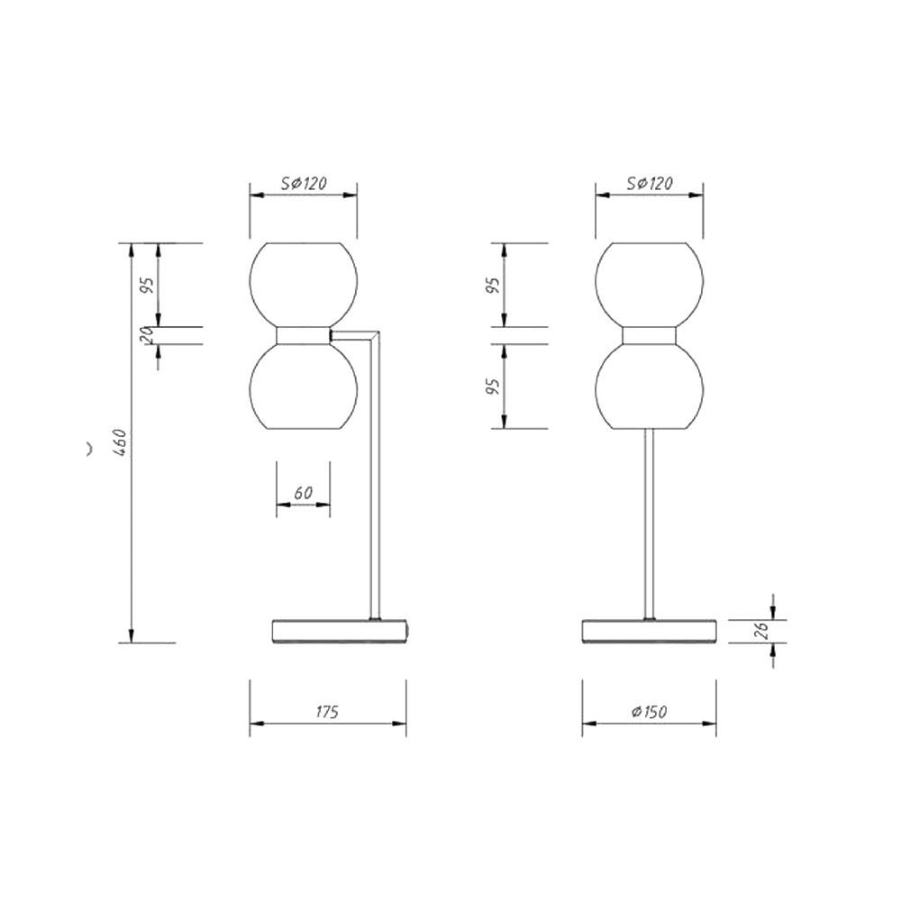 ไฟตั้งโต๊ะ CARINI VT0375-2B สีดำ/ทอง