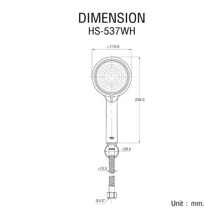 ชุดฝักบัวสายอ่อน 3 ระดับ HANG รุ่น HS-537WH สีขาว_1