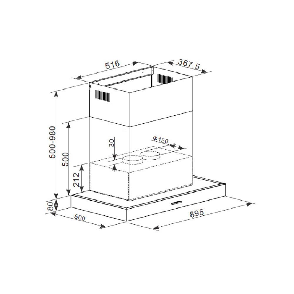 เครื่องดูดควันกระโจม HAFELE DIOCAP 90 ซม.