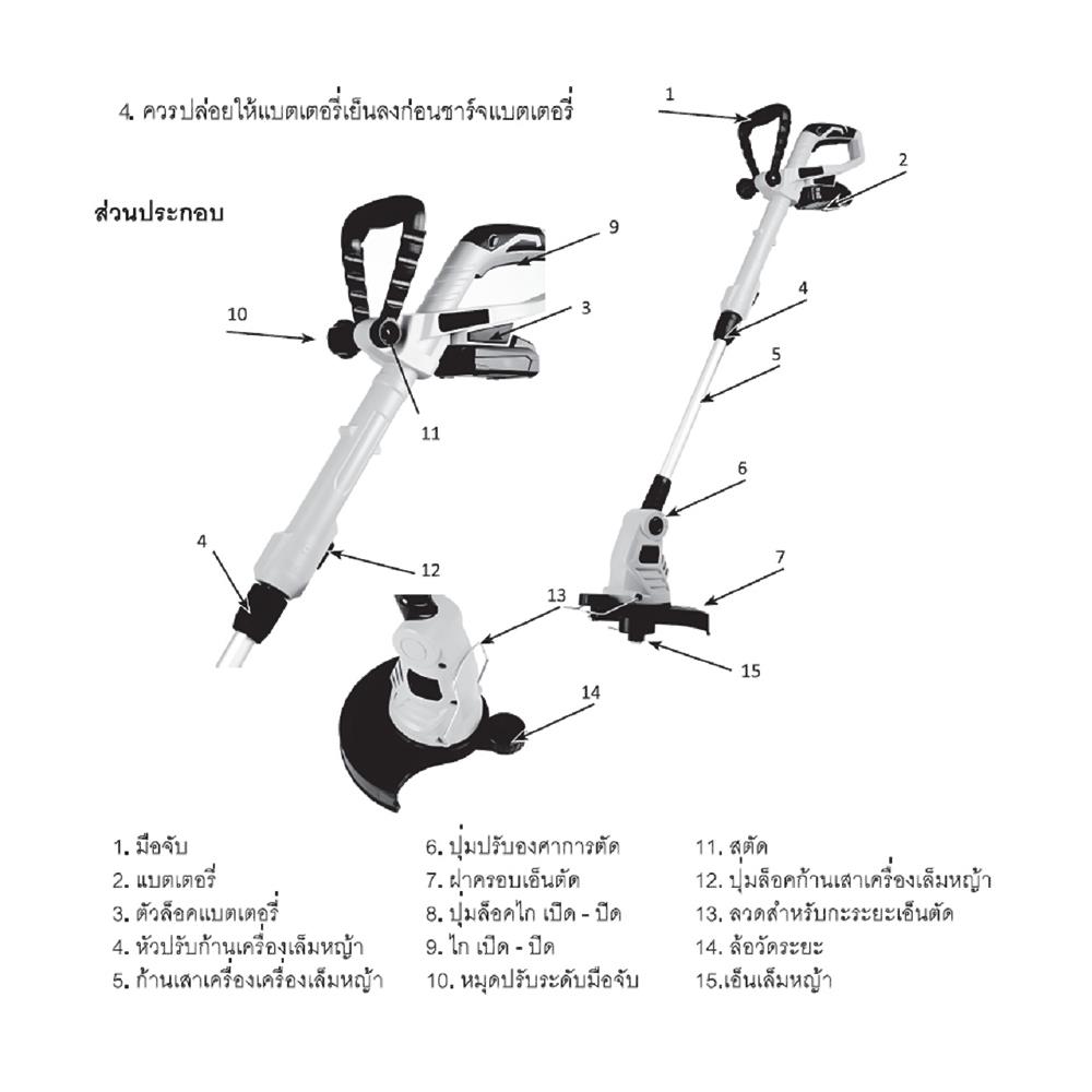 เครื่องเล็มหญ้าไร้สาย (เฉพาะตัวเครื่อง) MATALL MT20G20
