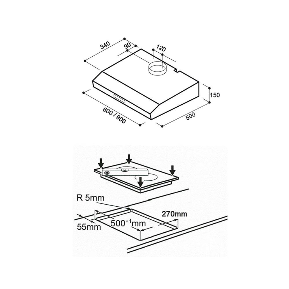 เตาฝัง+เครื่องดูดควัน TEKA VE2SCV02+C605