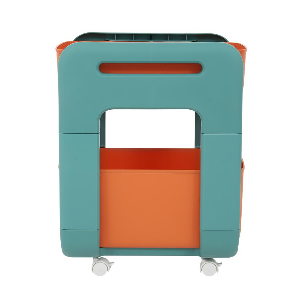 ชั้นวางของ 2 ชั้น มีล้อ STACKO MARU 25.5x38x48.5 ซม. สีส้ม