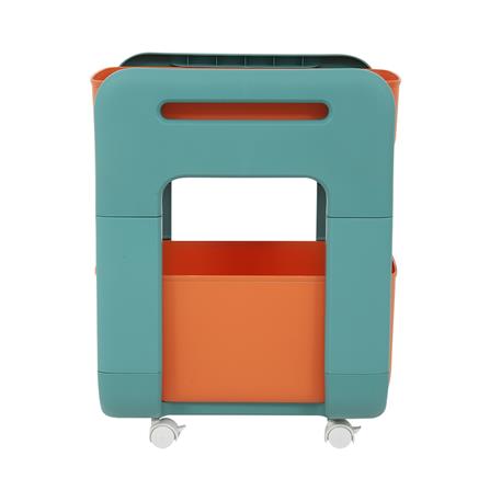 ชั้นวางของ 2 ชั้น มีล้อ STACKO MARU 25.5x38x48.5 ซม. สีส้ม_2