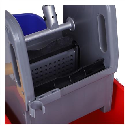 ถังบีบไม้ม็อบก้านโยกมีล้อชนิดถังคู่ ACCO 46 ลิตร สีแดง/ฟ้า_2