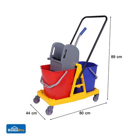 ถังบีบไม้ม็อบก้านโยกมีล้อชนิดถังคู่ ACCO 46 ลิตร สีแดง/ฟ้า_5