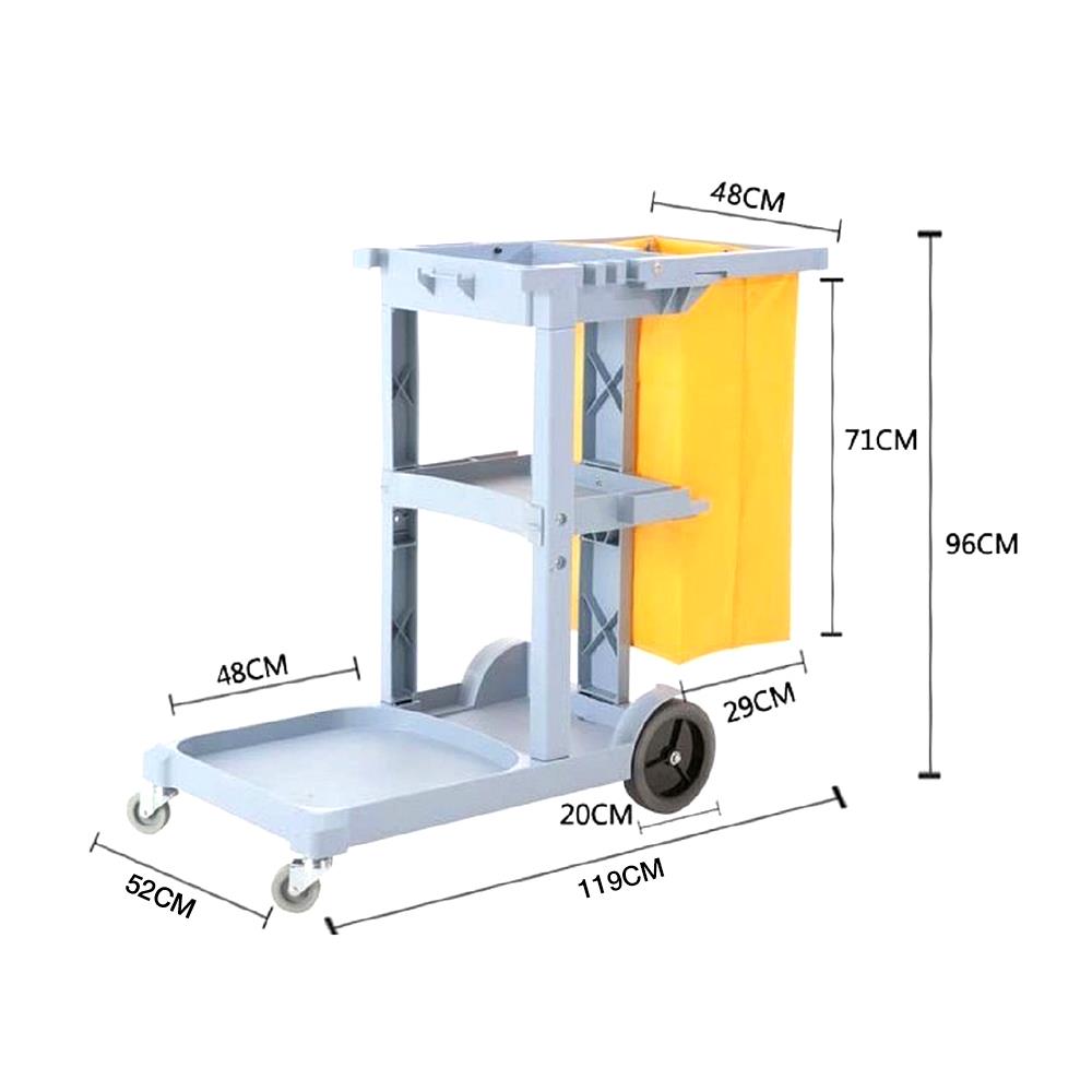 รถเข็นจัดเก็บอุปกรณ์ทำความสะอาด ACCO 119x52x96 ซม. สีเทา