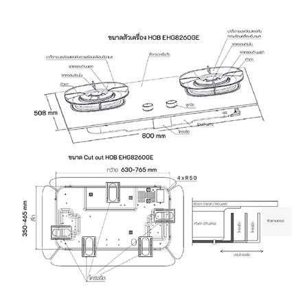 เตาฝังแก๊ส ELECTROLUX EHG8260GE 80 ซม._5