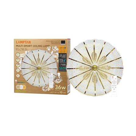 ไฟเพดาน LED LAMPTAN FLORIS 18 นิ้ว 36 วัตต์ DAYLIGHT/COOL WHITE/WARM WHITE สีขาว_2