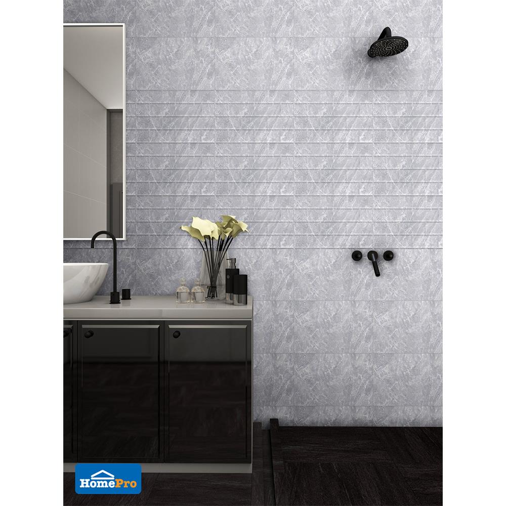 กระเบื้องผนัง 12x18 นิ้ว COTTO บลิซ เทา (EXC) II PM 1.08M2