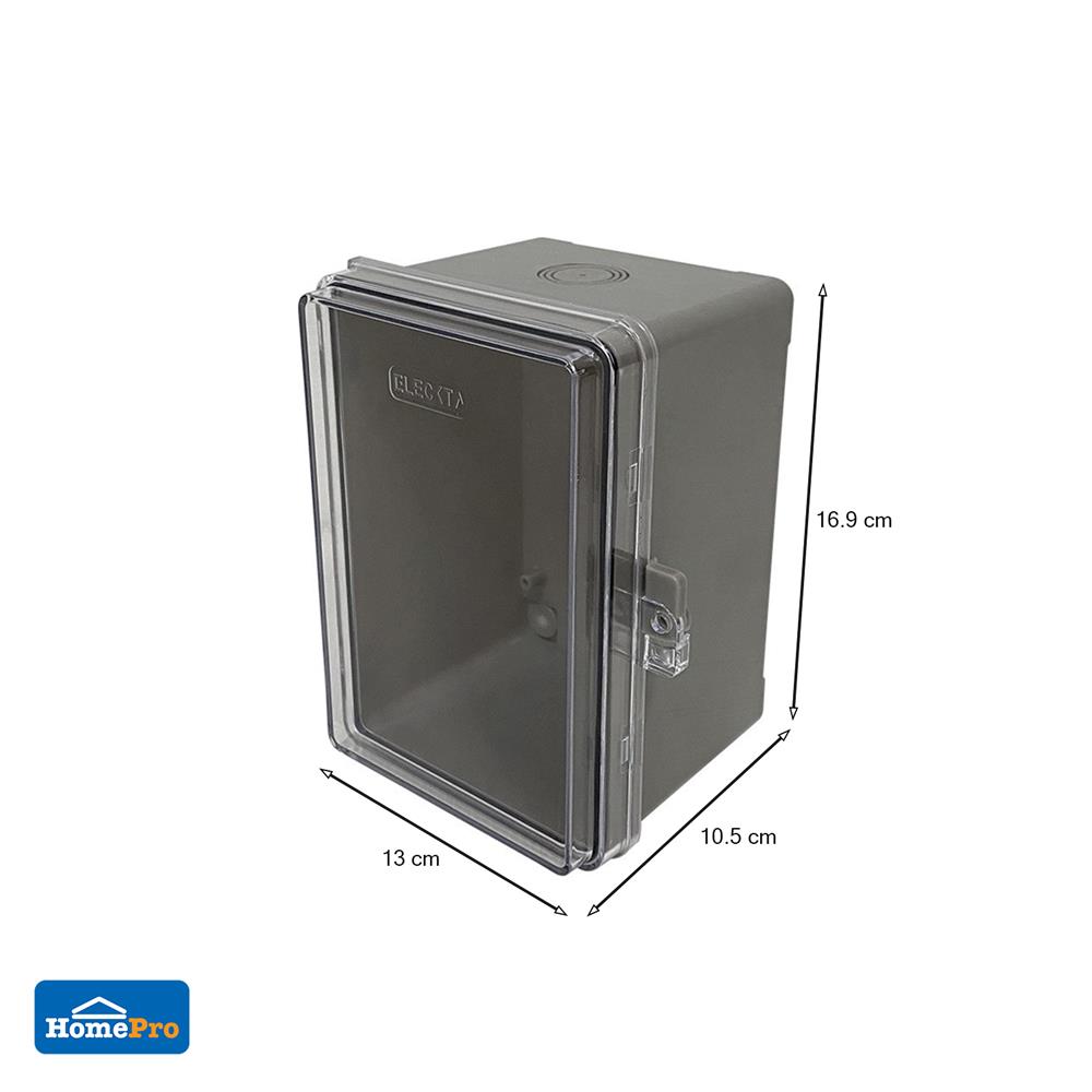 ตู้กันน้ำฝาใส ELECKTA 4x6 นิ้ว สีเทา