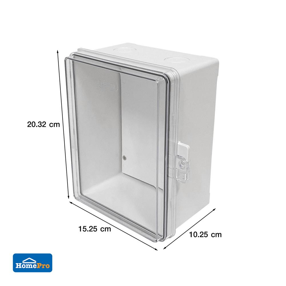 ตู้กันน้ำฝาใส ELECKTA 6x8 นิ้ว สีขาว