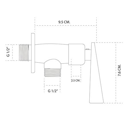 วาล์วฝักบัว 1 ทาง DMG GL-2121 สีดำ_3