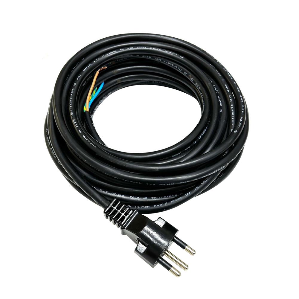 หัวปลั๊ก 3 ขากลม พร้อมสาย VCT SOKAWA 3x1 ตร.มม. 10 ม. สีดำ