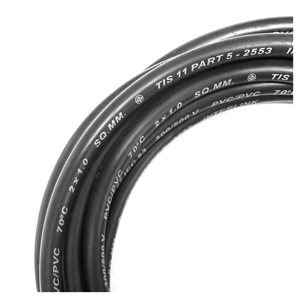 หัวปลั๊ก 2 ขากลม พร้อมสาย VCT SOKAWA 2x1 ตร.มม. 3 ม. สีดำ