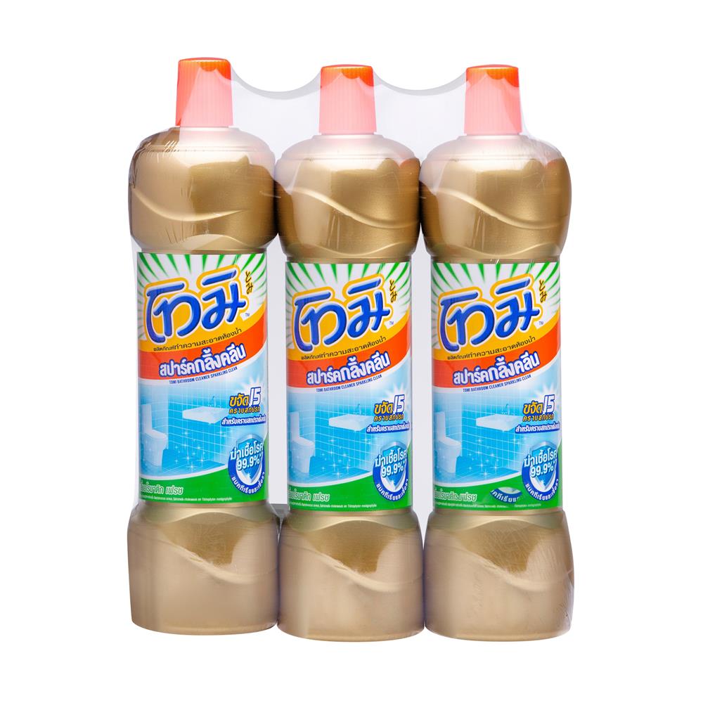 น้ำยาล้างห้องน้ำโทมิ สปาร์คกลิ้งคลีน 850 มล. สีทอง แพ็ก 3