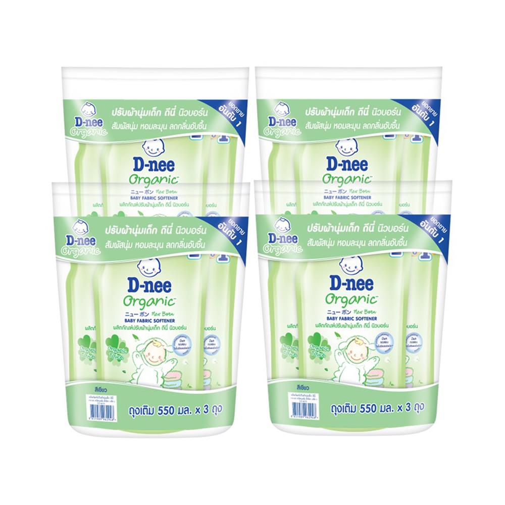 น้ำยาปรับผ้านุ่ม D-NEE NEW BORN NATURAL TIME 530 มล. สีเขียว 12 ชิ้น