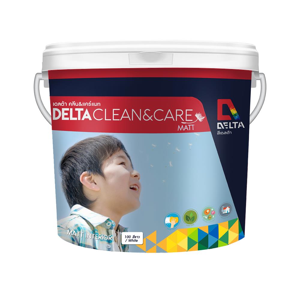 สีน้ำทาภายใน DELTA CLEAN&CARE BASE D ด้าน 1 แกลลอน