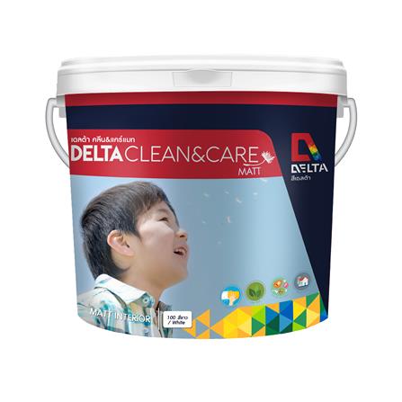 สีน้ำทาภายใน DELTA CLEAN&CARE BASE D ด้าน 1 แกลลอน