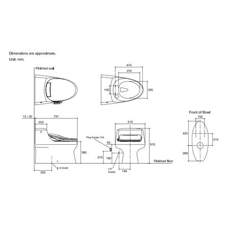 สุขภัณฑ์อัตโนมัติ KOHLER K-29993X-150-0 สีขาว_2