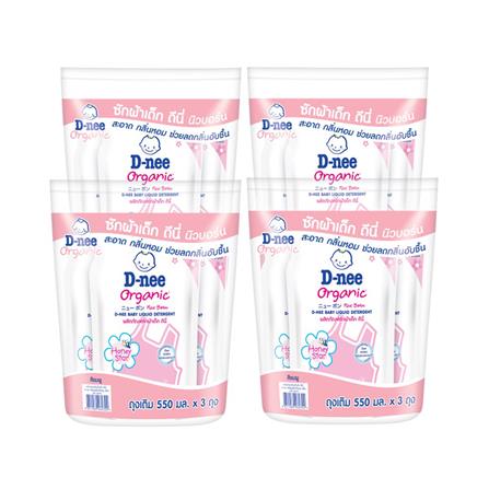 น้ำยาซักผ้าเด็ก D-NEE NEWBORN HONEY STAR 550 มล. สีชมพู (12 ชิ้น)