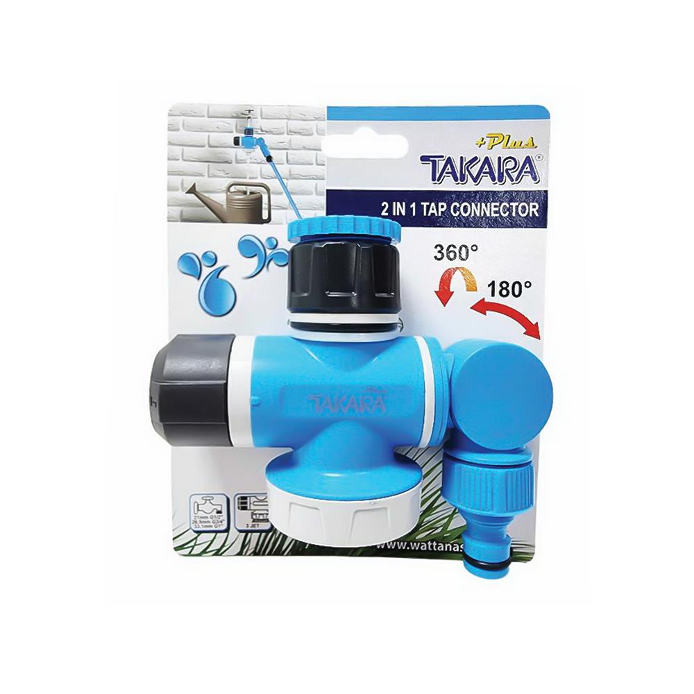 ข้อต่อสวมก๊อก 2 IN 1 เกลียว TAKARA PLUS 1/2X3/4 นิ้ว