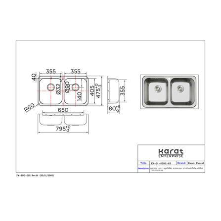 ซิงค์ฝัง 2หลุม KRF KK-01-020H-63_4