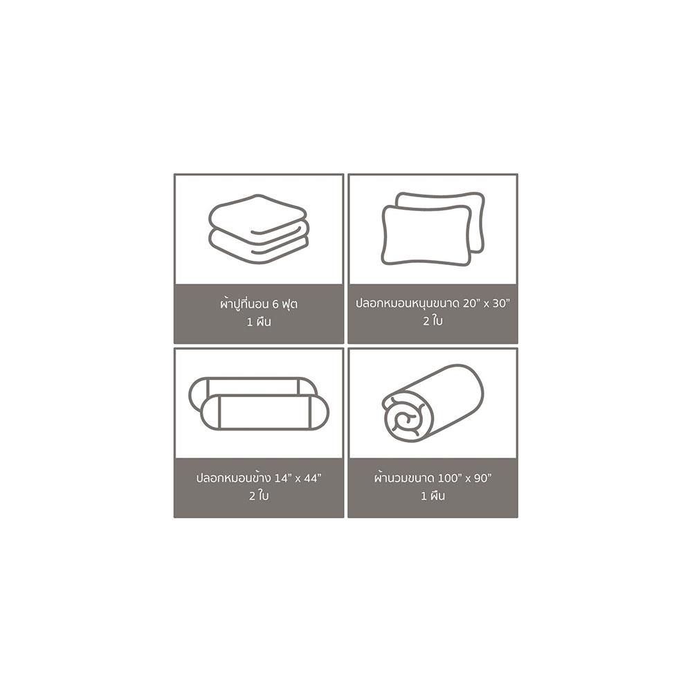 ชุดผ้าปูที่นอน 6 ฟุต (ชุด 6 ชิ้น) PREMIER SATIN ROYAL TOUCH PC117