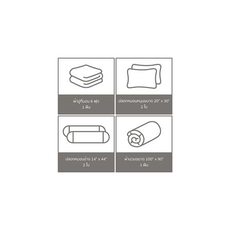 ชุดผ้าปูที่นอน 6 ฟุต (ชุด 6 ชิ้น) PREMIER SATIN ROYAL TOUCH PC117_6