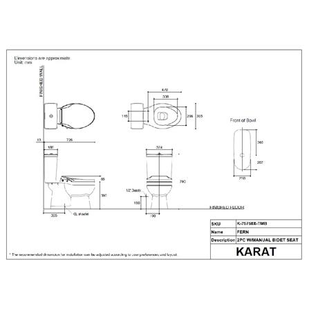 สุขภัณฑ์ 2 ชิ้น KARAT K-75750X-TMB-WK 3/4.5 ลิตร สีขาว_2