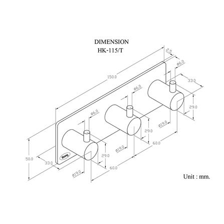 ขอแขวนผ้า HANG HK-115/T สเตนเลส_1