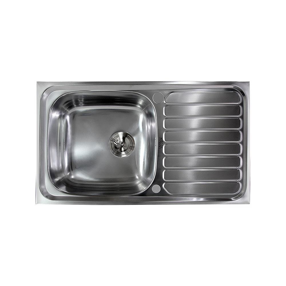 ซิงค์ฝัง 1หลุม 1ที่พัก KARAT FAUCET KK-01-011H-63 สีเงิน