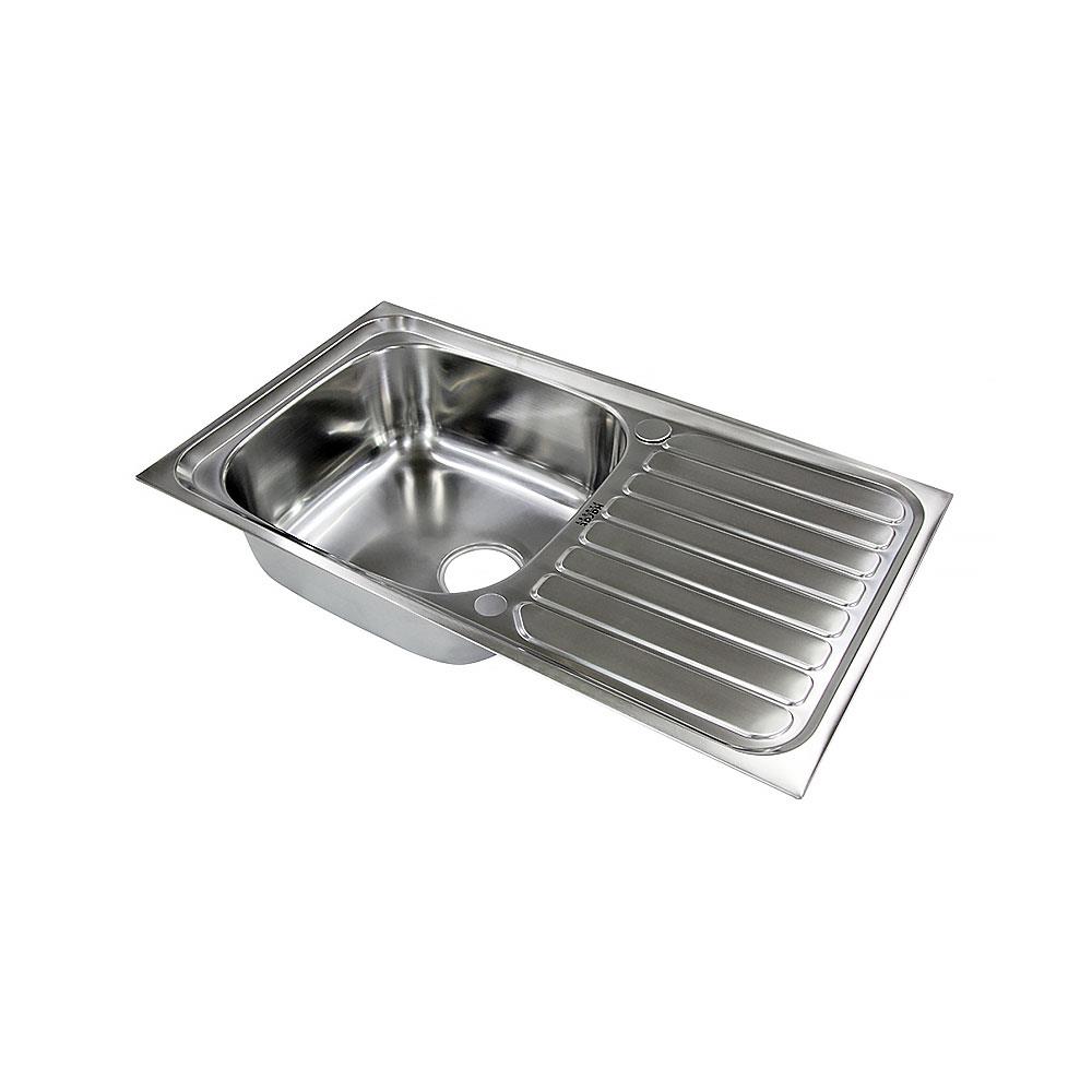 ซิงค์ฝัง 1หลุม 1ที่พัก KARAT FAUCET KK-01-011H-63 สีเงิน