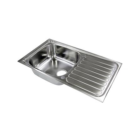 ซิงค์ฝัง 1หลุม 1ที่พัก KARAT FAUCET KK-01-011H-63 สีเงิน_2