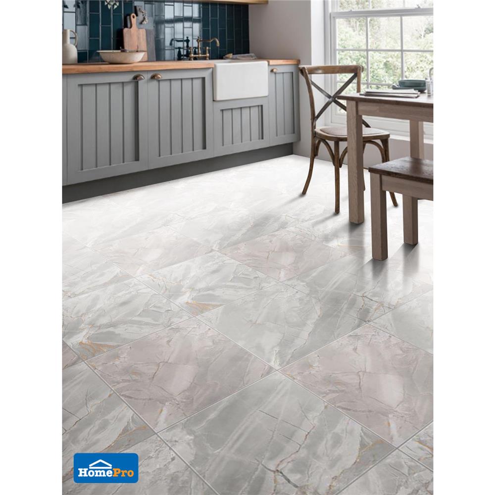 กระเบื้องพื้น 16x16 นิ้ว ภูผา พราวแสง เทา A 0.96M2