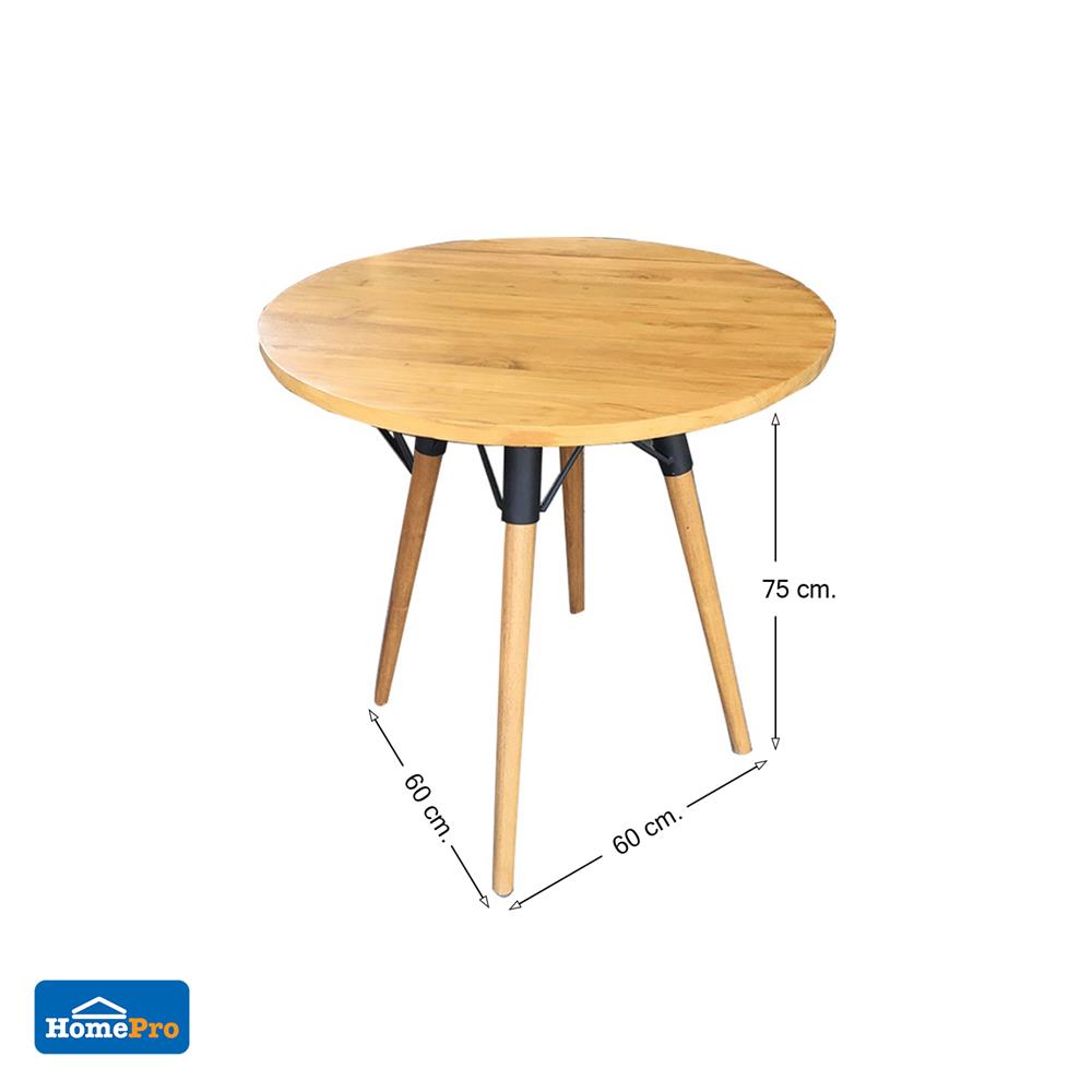 โต๊ะไม้สักกลมขากึง SPRING T11