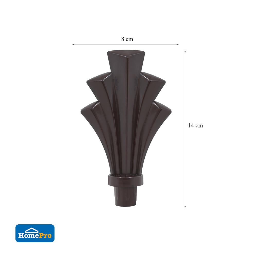 หัว-ท้ายรางม่าน HOME LIVING STYLE FAN 25 มม. สีน้ำตาล