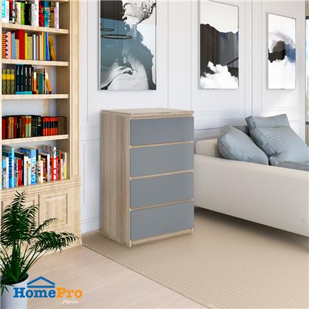 ตู้ลิ้นชัก 4 ลิ้นชัก FURDINI FINN 60 ซม. สีไวท์โอ๊ค/เทา_6