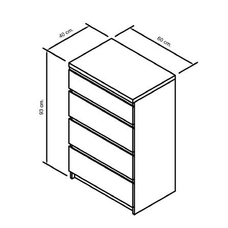 ตู้ลิ้นชัก 4 ลิ้นชัก FURDINI FINN 60 ซม. สีไวท์โอ๊ค/เทา_8