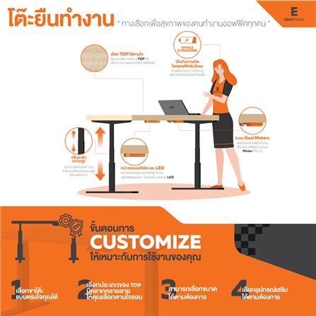 โต๊ะทำงานปรับระดับ ERGOTREND SIT 2 STAND GEN5 180 ซม. สี CLASSIC TEAK/ขาว_6