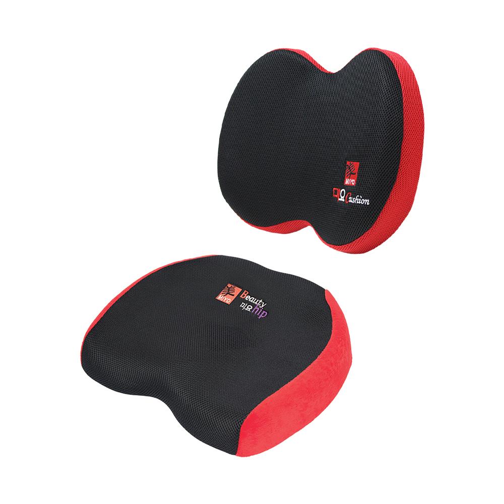 เบาะรองนั่งและรองหลัง ERGOTREND MIYO 15X12 นิ้ว สีแดง-ดำ
