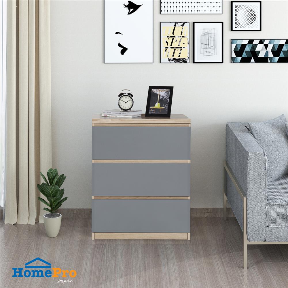 ตู้ลิ้นชัก 3 ลิ้นชัก FURDINI FINN 60 ซม. สีไวท์โอ๊ค/เทา