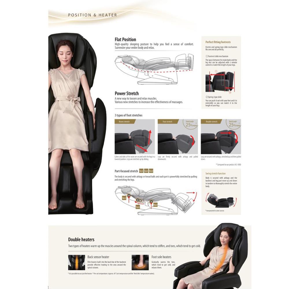 เก้าอี้นวดไฟฟ้า FUJIIRYOKI JP1100 สีเบจ