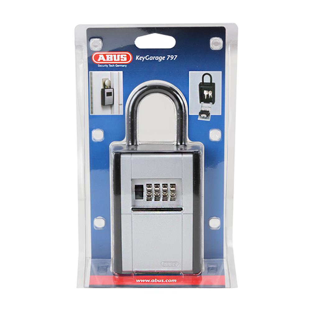 กล่องกุญแจรหัส ตัวล็อกสายยู ABUS HAFELE 482.97.903 สีดำ/เงิน