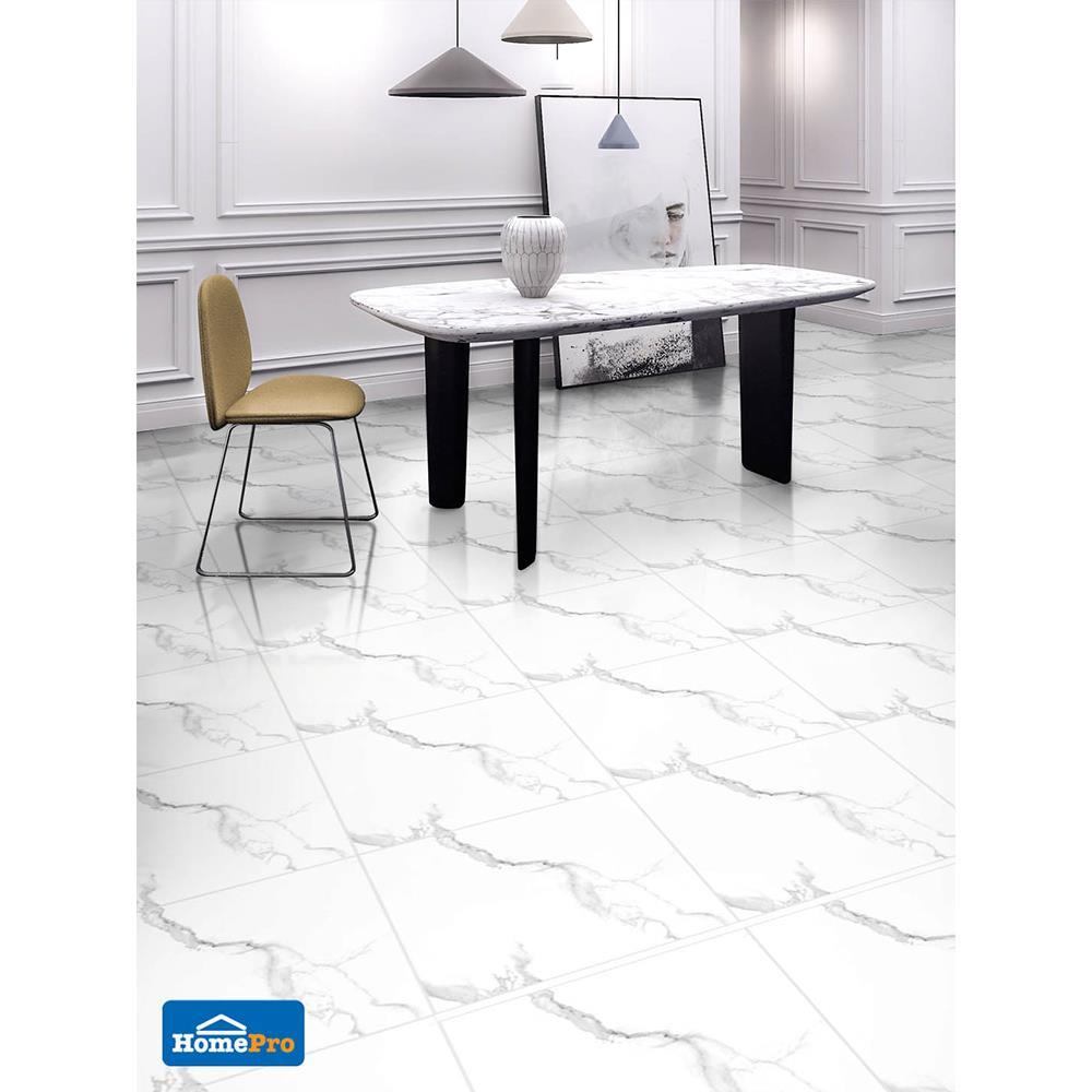 กระเบื้องพื้น 40x40 ซม. TARA กัวซามาร์เบิ้ล ขาว 0.96M2