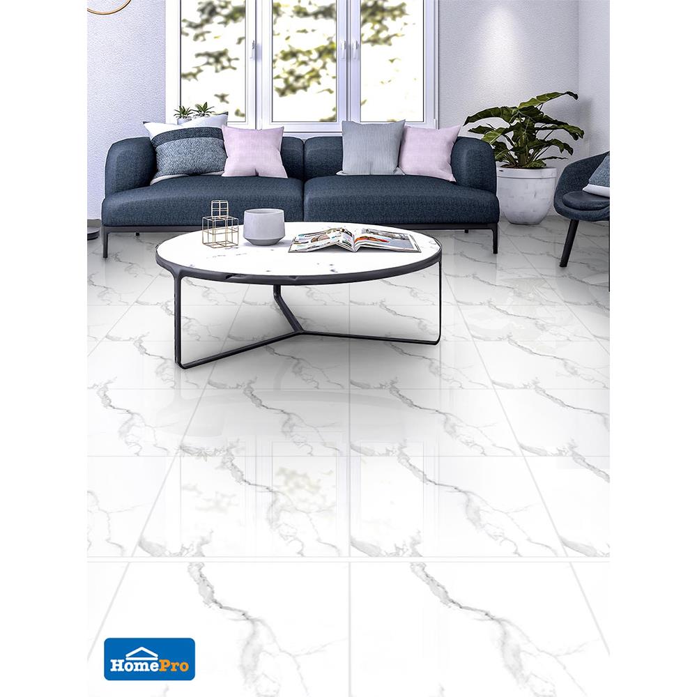 กระเบื้องพื้น 40x40 ซม. TARA กัวซามาร์เบิ้ล ขาว 0.96M2