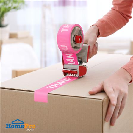 เทป OPP PACK IN พิมพ์ THANKYOU 2 นิ้ว X 45 หลา สีชมพูอักษรขาว 6 ม้วน/แพ็ค_3