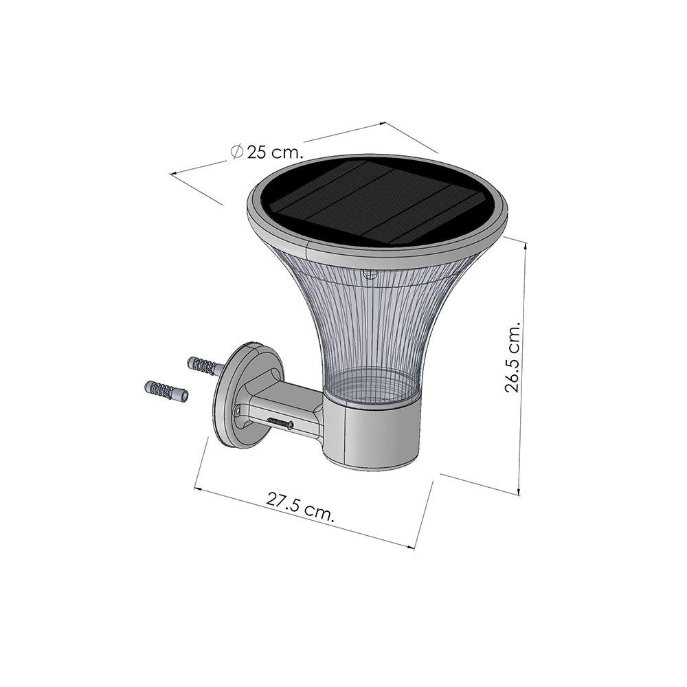 ไฟผนังภายนอก SOLAR CARINI MARTIN W01 3 วัตต์ DAYLIGHT สีดำ