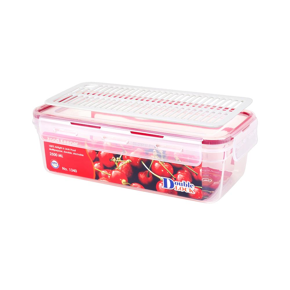 กล่องอาหาร DOUBLE LOCK No.1340 2.5 ลิตร (1แถม1)