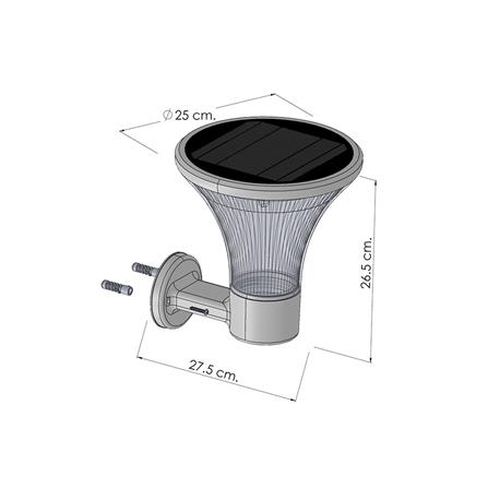 ไฟผนังภายนอก SOLAR CARINI MARTIN W01 3 วัตต์ WARMWHITE สีดำ_5