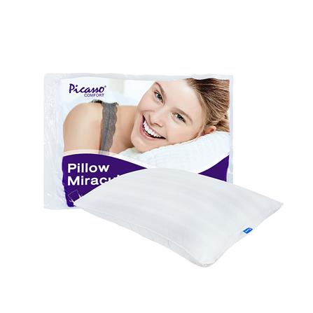 หมอนหนุนสุญญากาศ ไมโครไฟเบอร์ PICASSO MIRACULOUS MICROFIBER 48x73 ซม. สีขาว_3